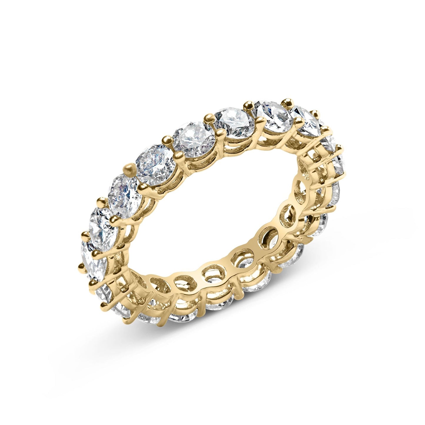 14K Yellow Gold 4.00 Cttw Natural Diamond Eternity Band Ring