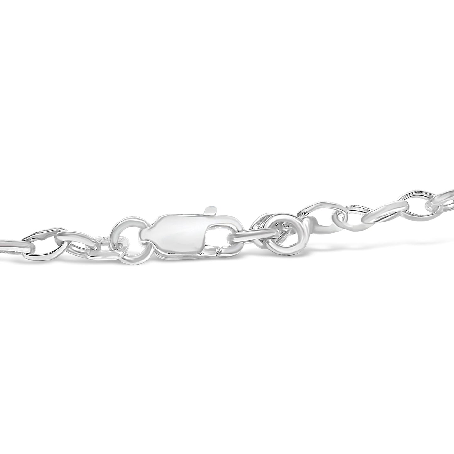 10k White Gold 1/6 Cttw Diamond "Love" Charm Cable Chain Bracelet (H-I Color, I1-I2 Clarity) - 7"