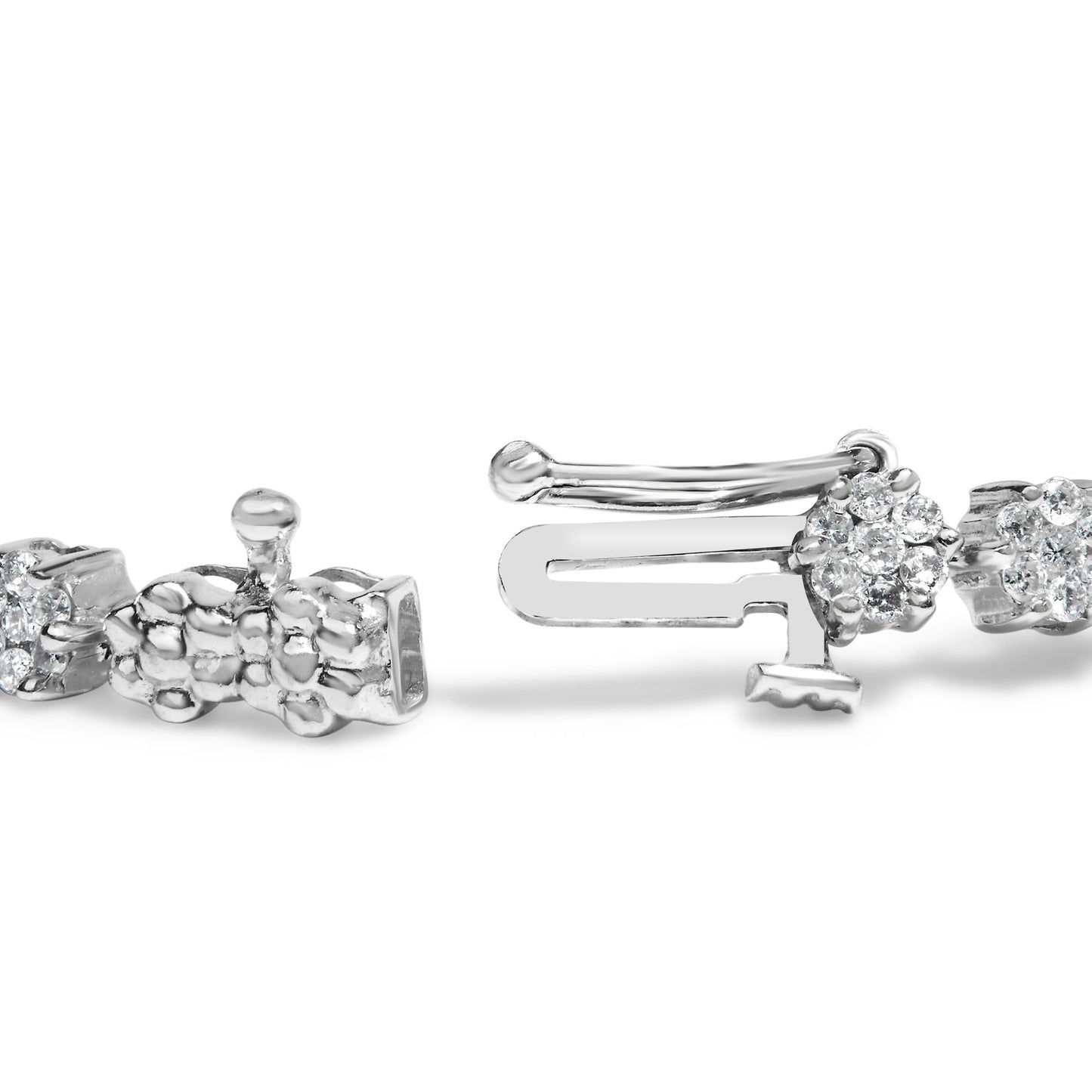 14K White Gold Round-Cut 2.00 cttw Diamond Link Bracelet (H-I Color, I1-I2 Clarity)