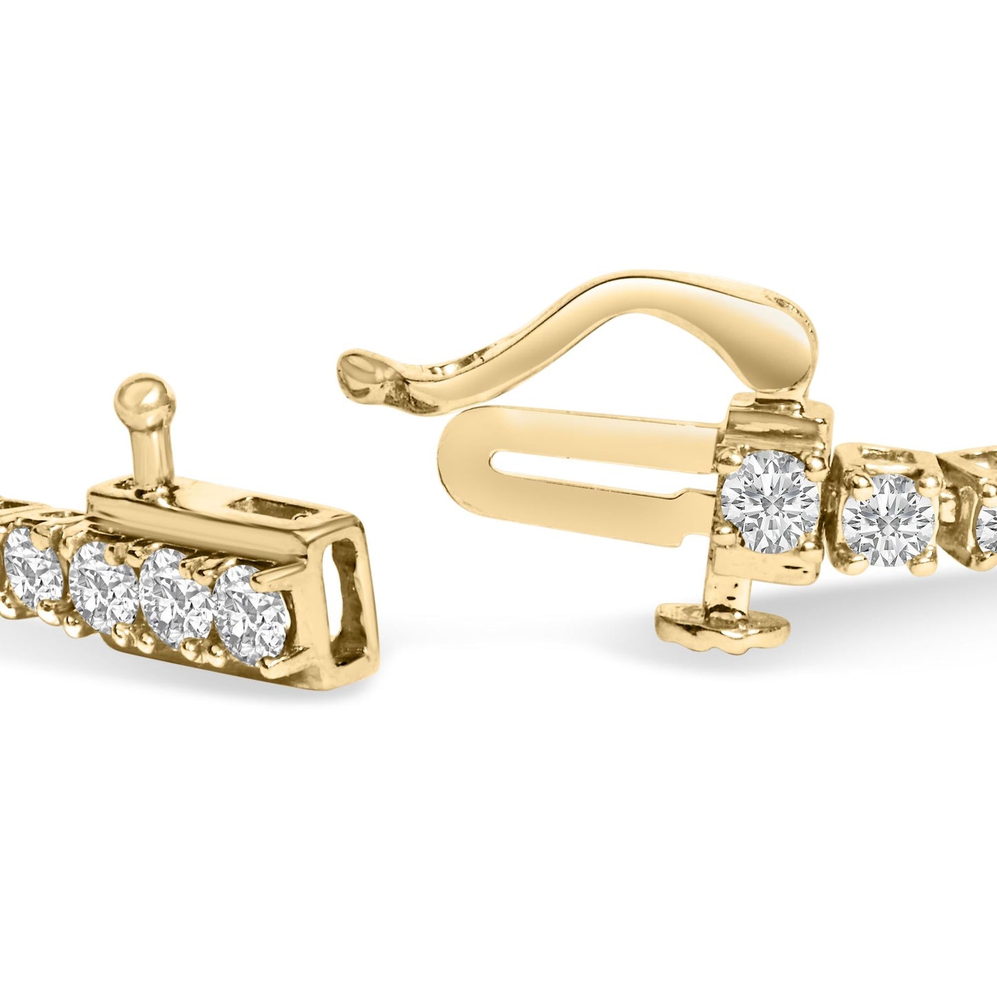 10K Yellow Gold 4.0 Cttw Natural Diamond Tennis Bracelet (K-L Color, I2-I3 Clarity)  - 7.25 " Inches