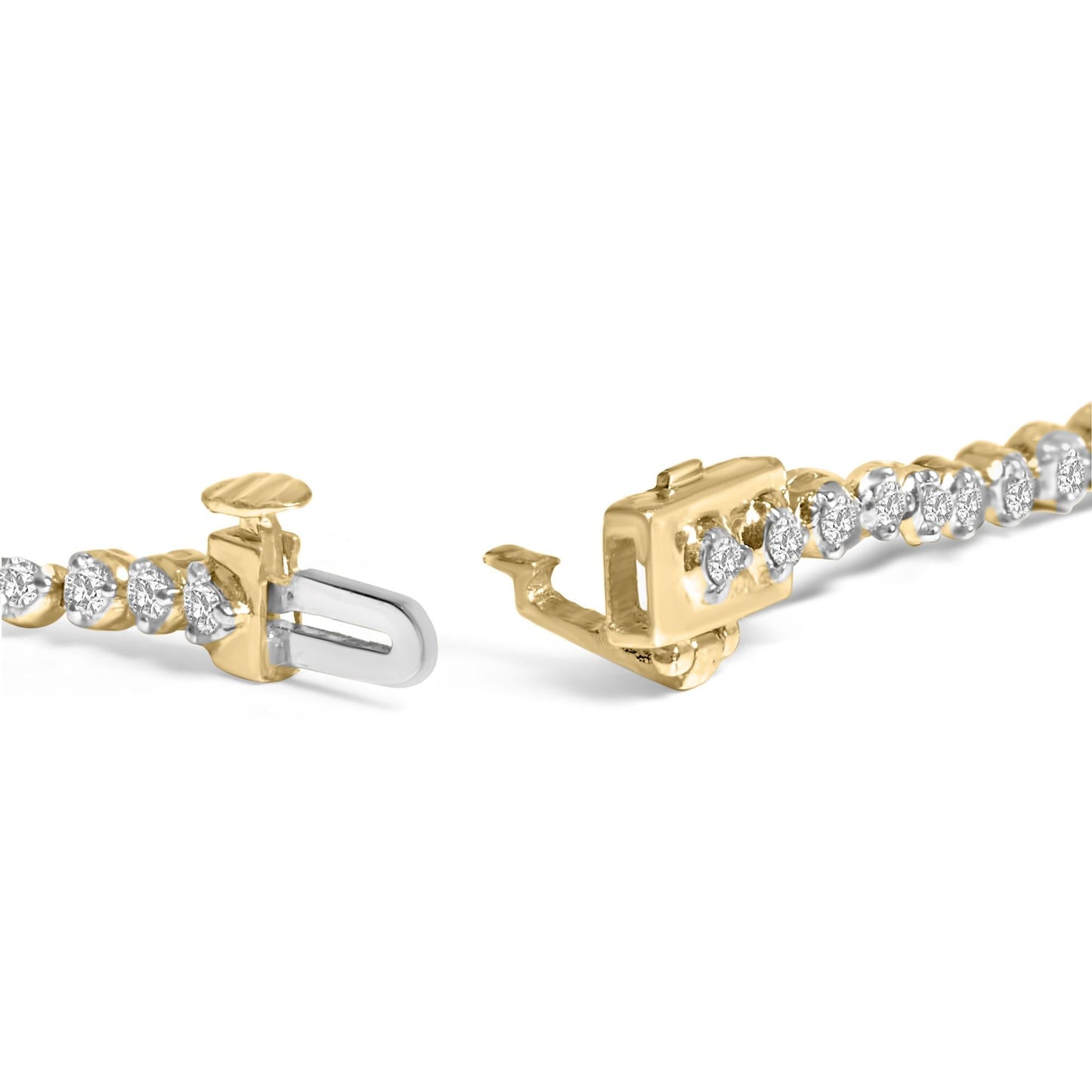 10K Yellow Gold Plated Sterling Silver 2.0 Cttw Diamond Classic Tennis Bracelet - 7.25" Inches