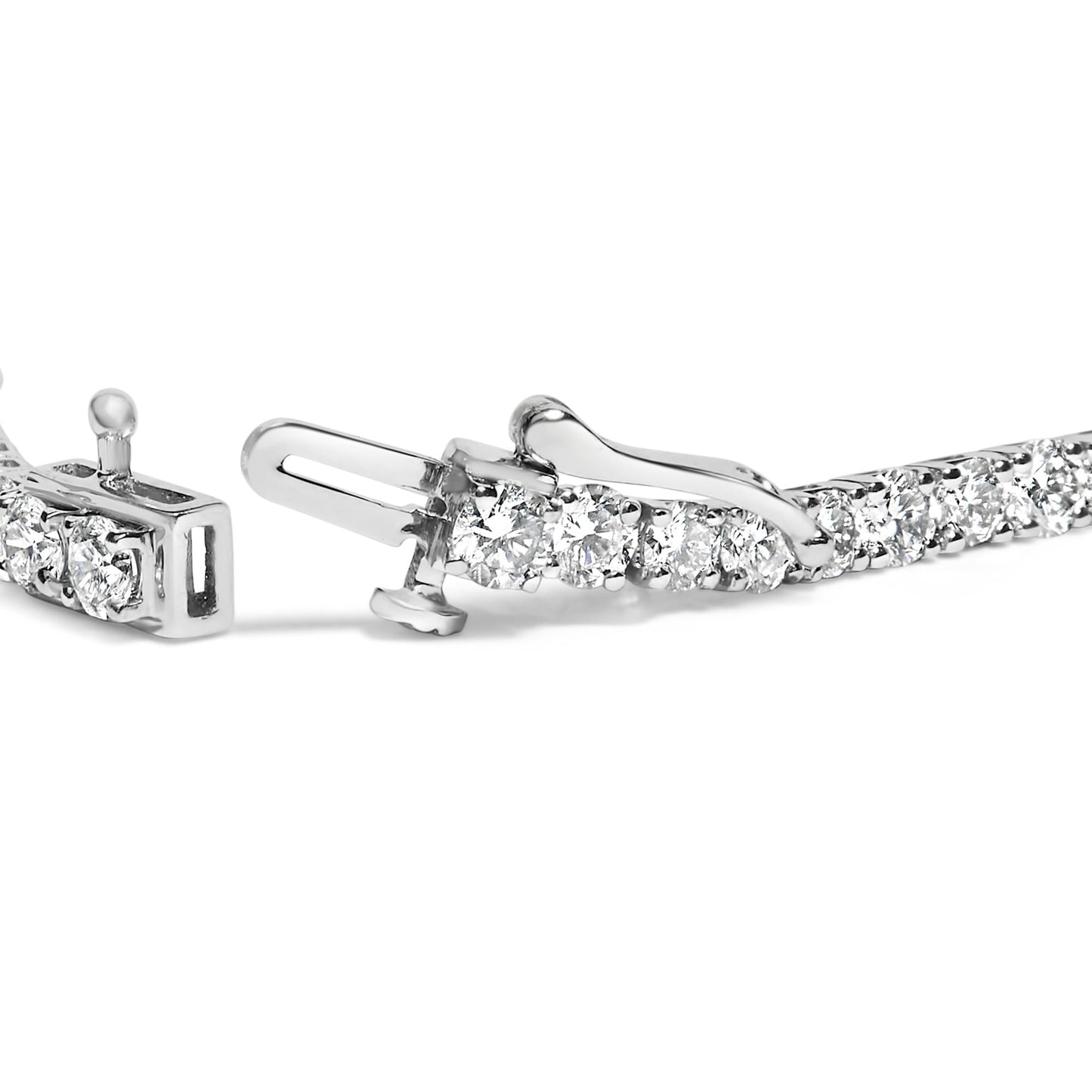 14K White Gold 6.00 Cttw Lab Grown Diamond Classic Tennis Bracelet  - 7.25"