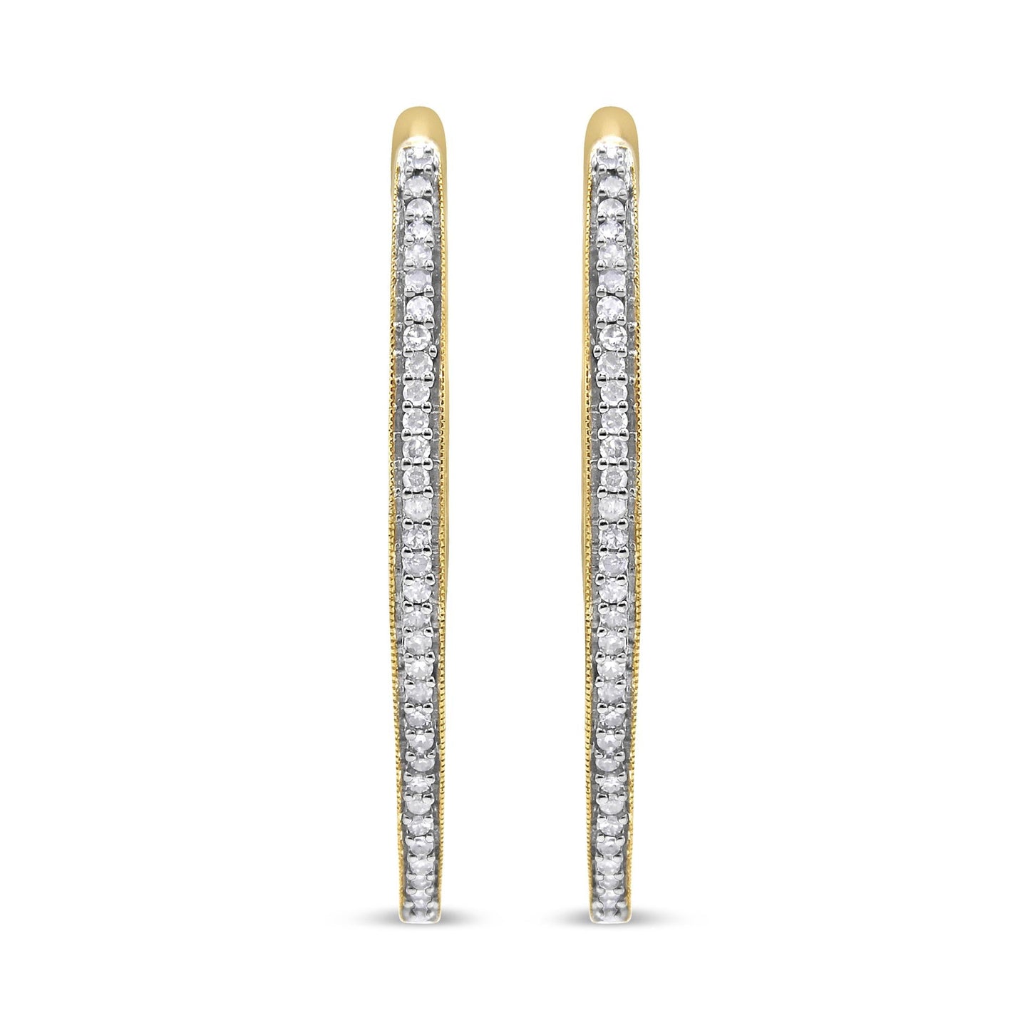 10k Yellow Gold Round Cut Diamond Earrings (1 cttw, I-J Color, I2-I3 Clarity)