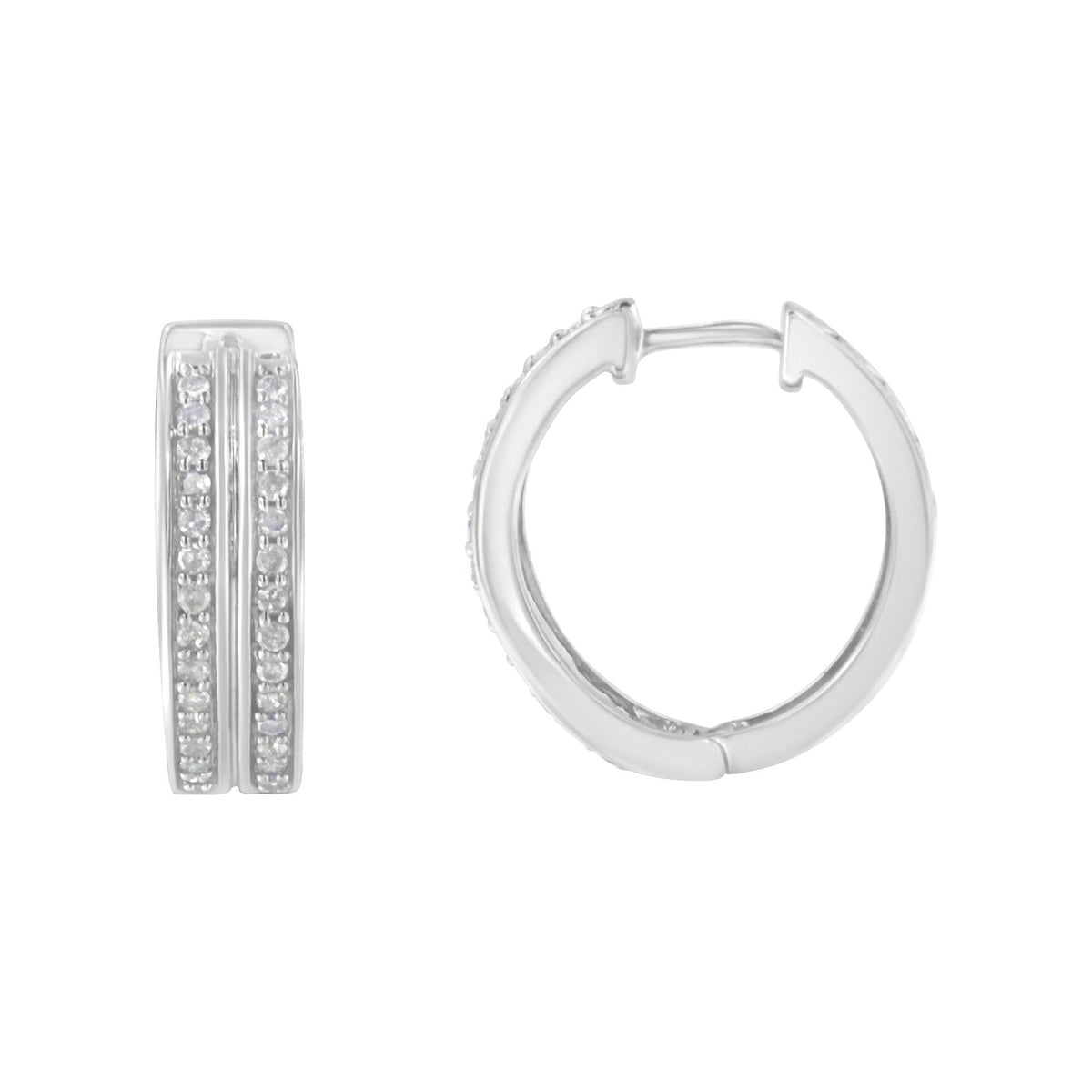 10K White Gold Diamond Hoop Earring (1/2 cttw, I-J Color, I2-I3 Clarity) - JackiEaslick