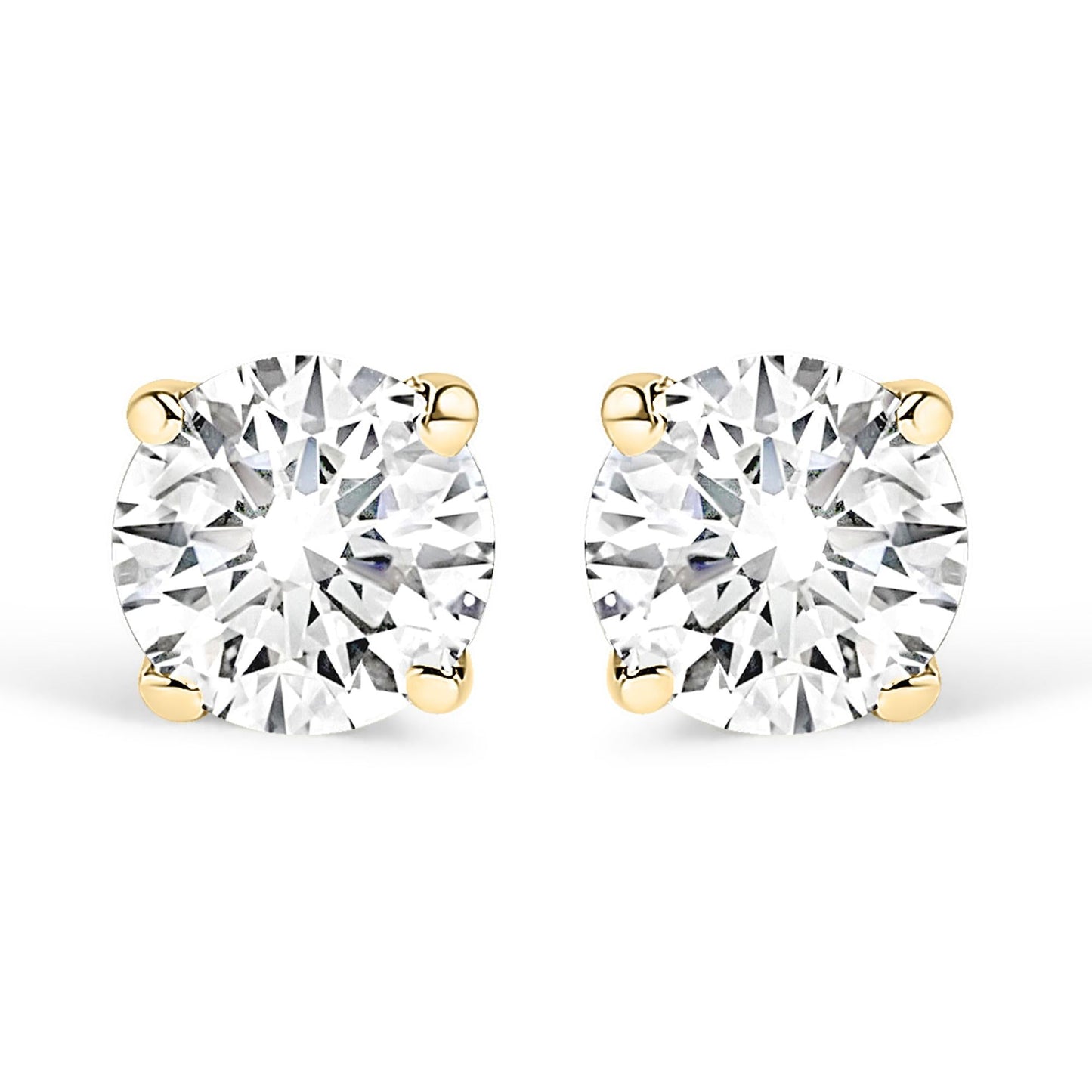 14K Gold 1/2 Cttw Lab Grown Diamond Solitaire Stud Earrings