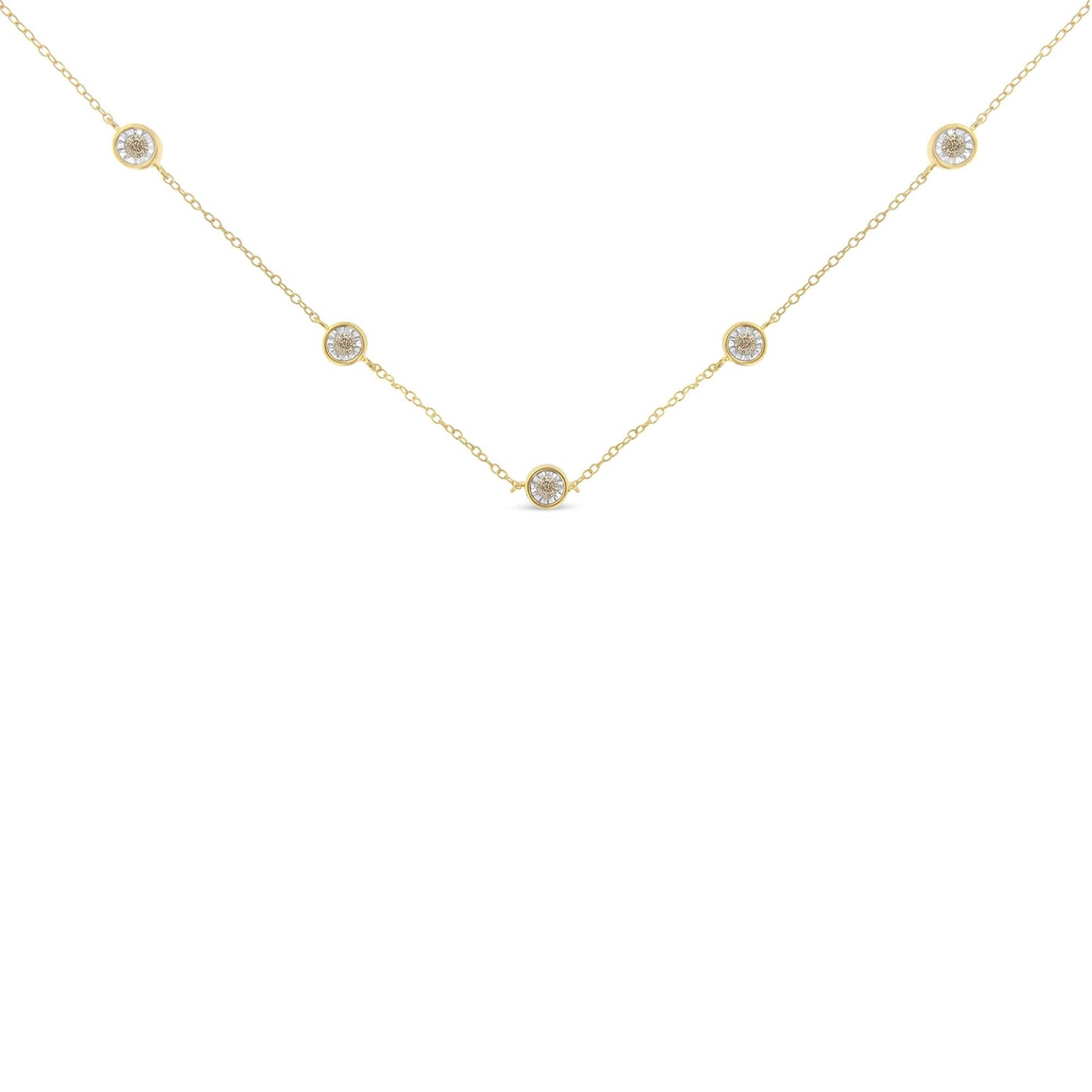 Sterling Silver Diamond Station Necklace (1/2 cttw, K-L Color, I2-I3 Clarity)