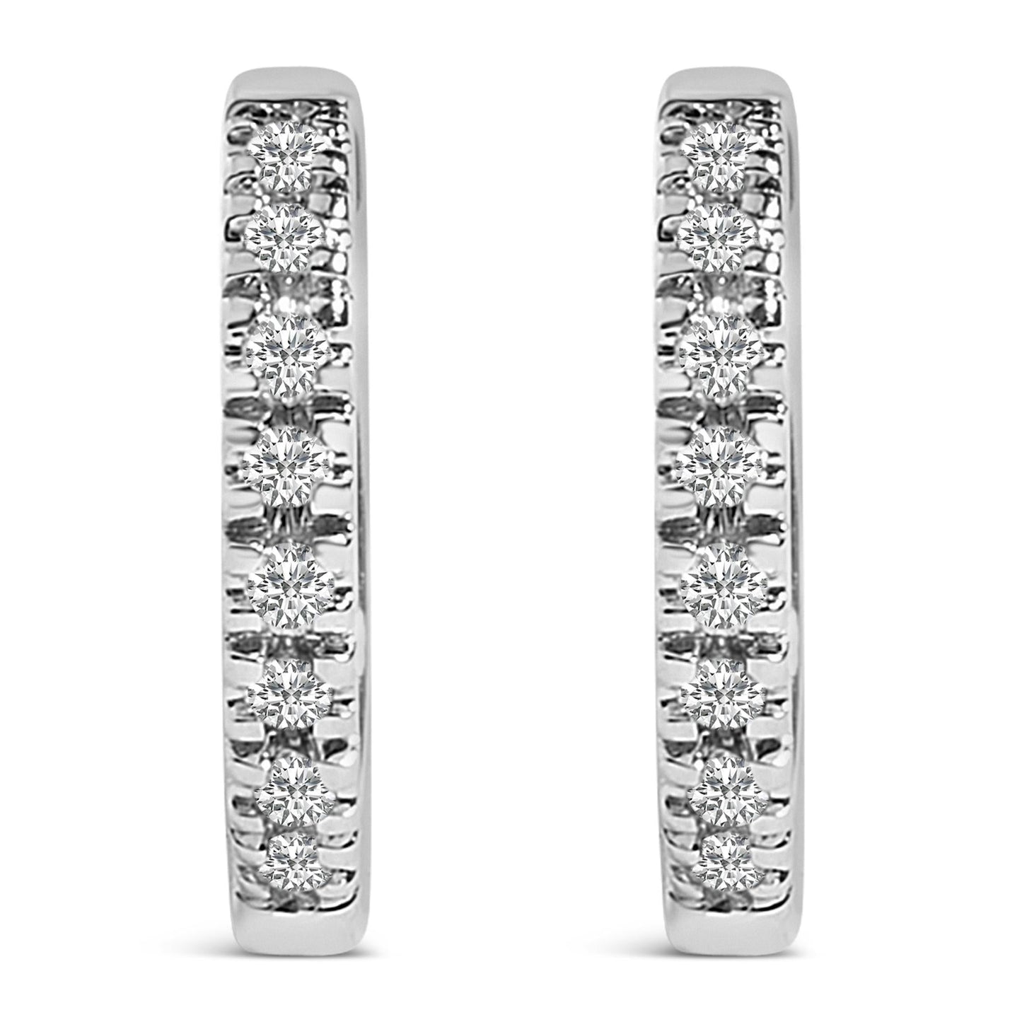 14K Gold 1/5 CTW Diamond Huggie Hoop Earrings