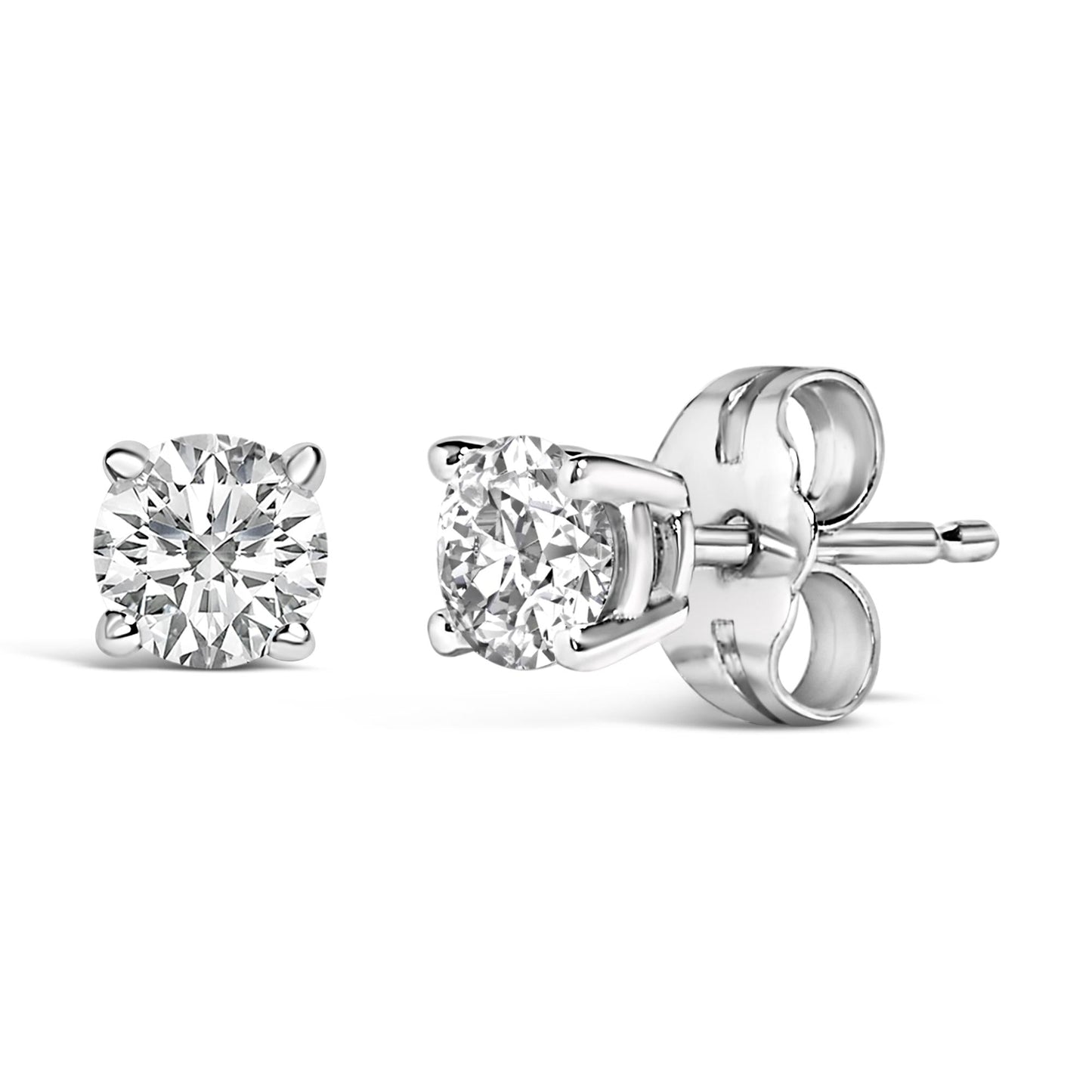 14K Gold 1/2 Cttw Lab Grown Diamond Solitaire Stud Earrings