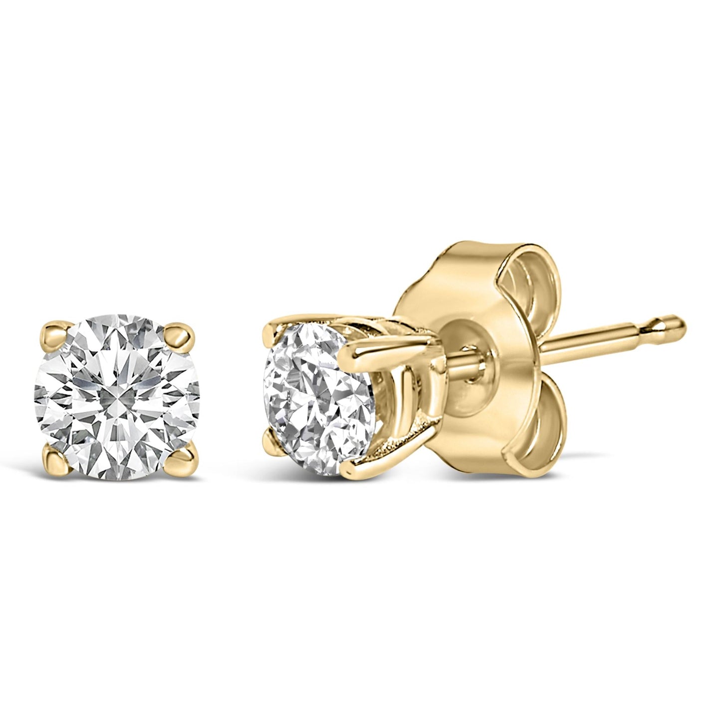 14K Gold 1/2 Cttw Lab Grown Diamond Solitaire Stud Earrings