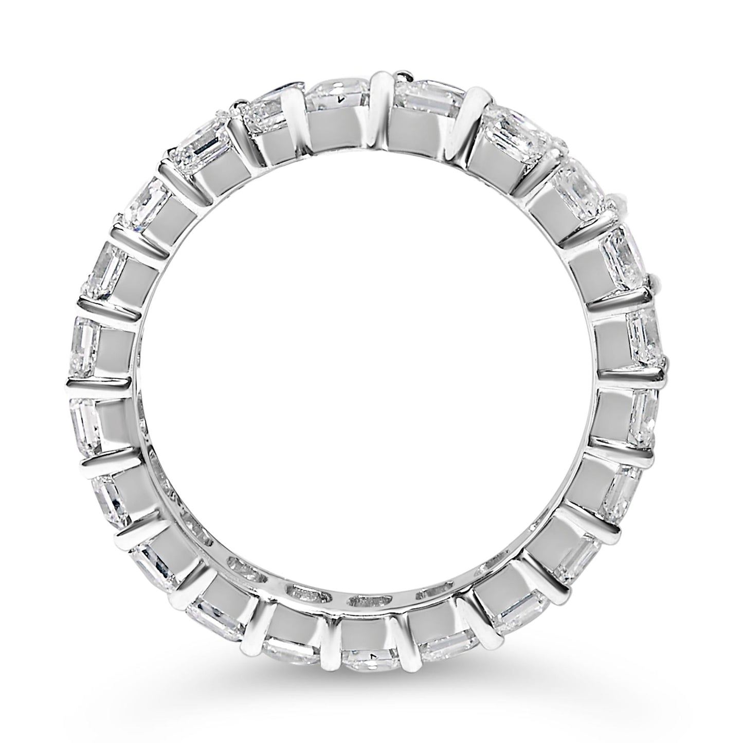 14K White Gold 2 1/3 Cttw Asscher Cut Lab Grown Diamond Eternity Band Ring (E-F Color, VS1-VS2 Clarity) - Ring Size 5.5