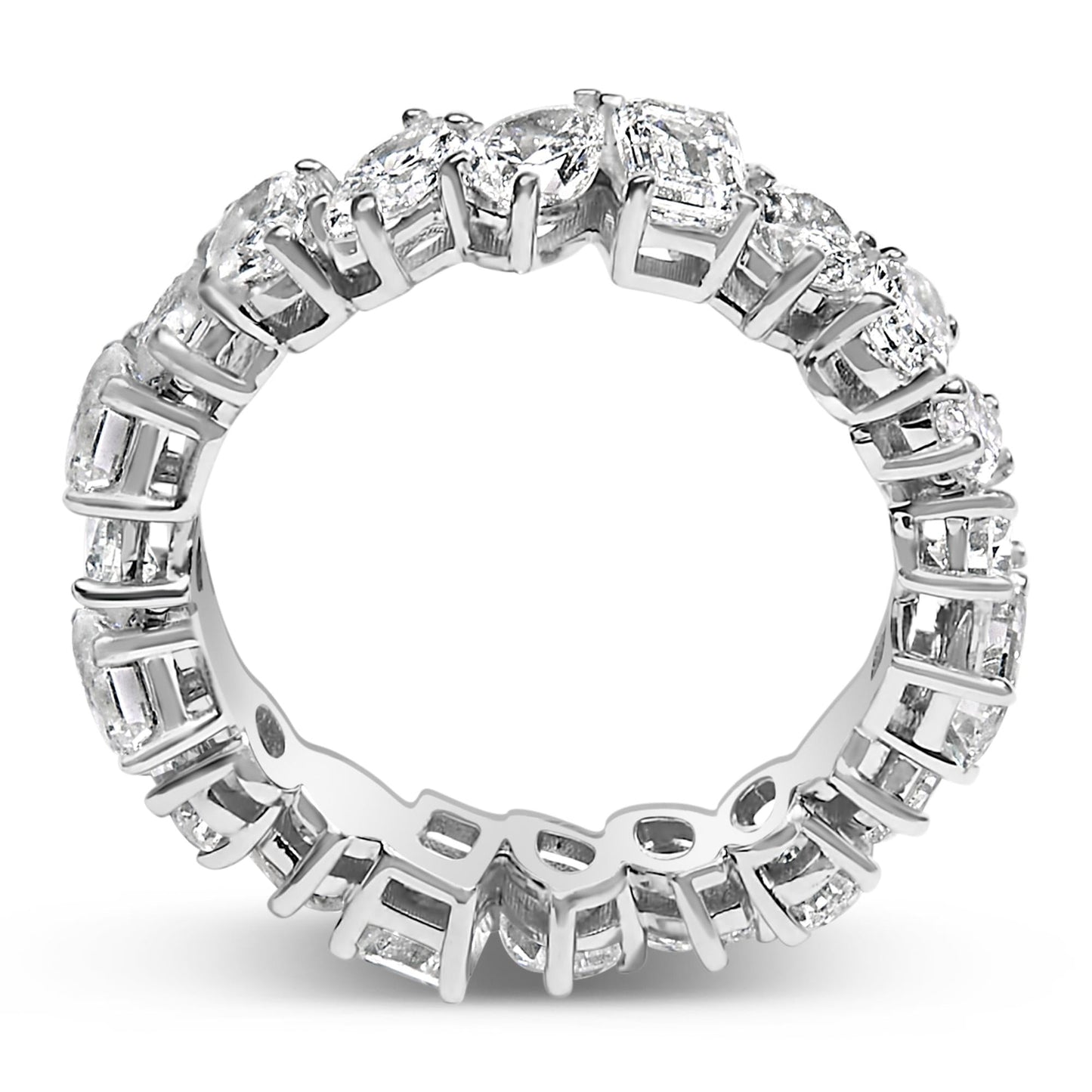 14K White Gold 3 1/3 Cttw Lab Grown Multi Shape Diamond Eternity Band Ring  - Size 6