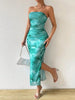 Printed Side Slit Tube Dress