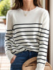 Striped Round Neck Long Sleeve Sweater