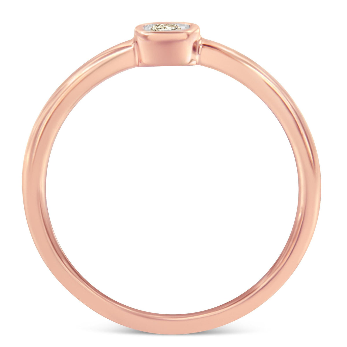 14K Rose Gold Plated .925 Sterling Silver 1/20 Carat Diamond Square Cushion-Shaped Miracle Set Petite Fashion Promise Ring (J-K Color, I1-I2 Clarity) - JackiEaslick