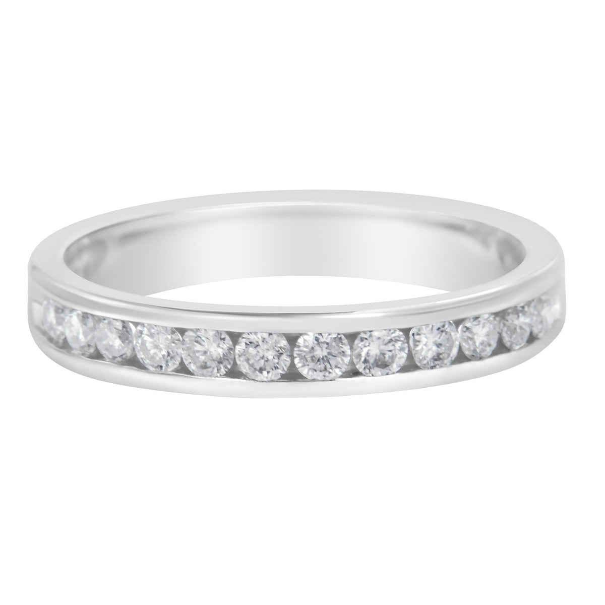 14K White Gold 1/2 cttw Diamond Band Ring (I-J Color, I2-I3 Clarity) - JackiEaslick