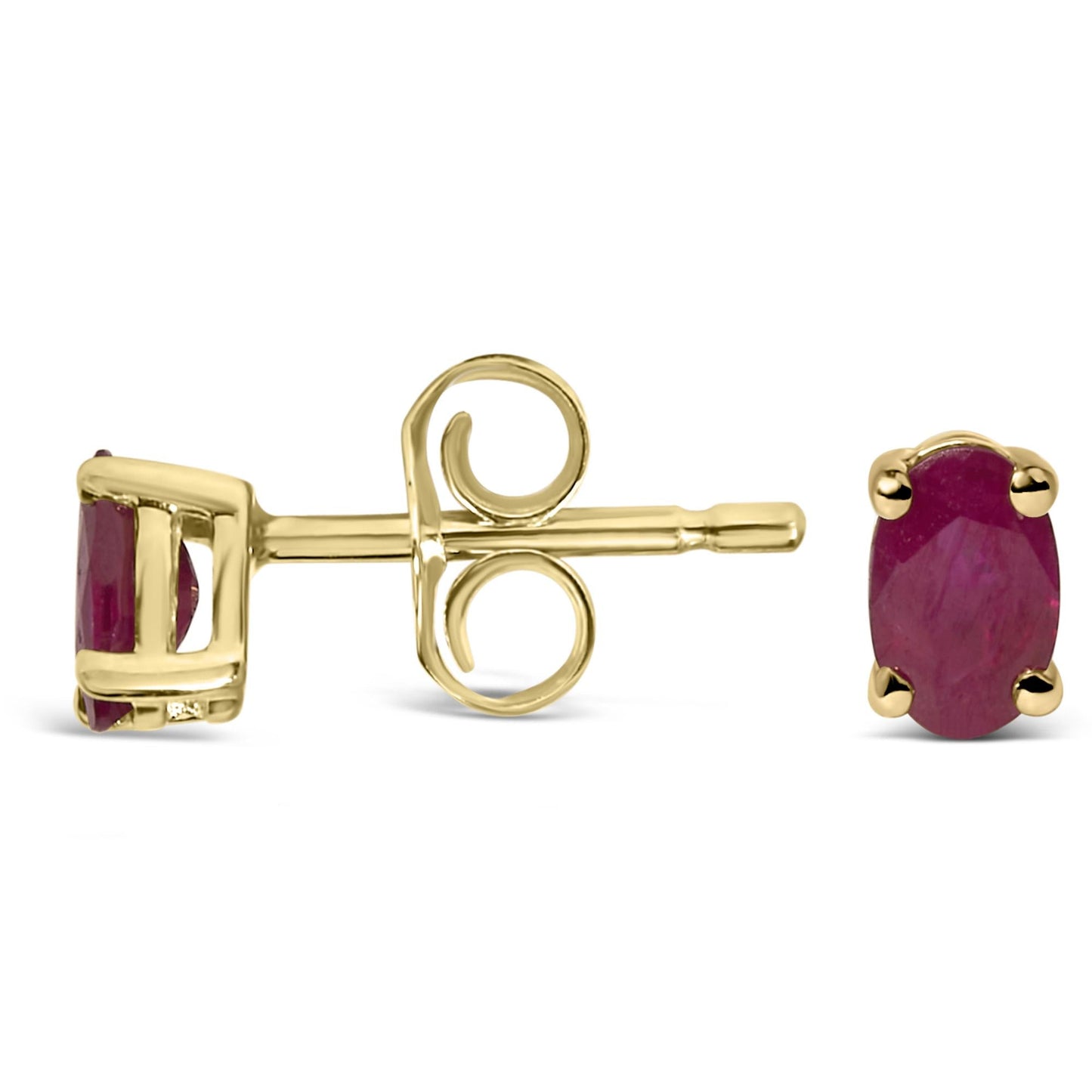 14K Gold Oval Cut Gemstone Birthstone 5x3 mm Stud Earrings