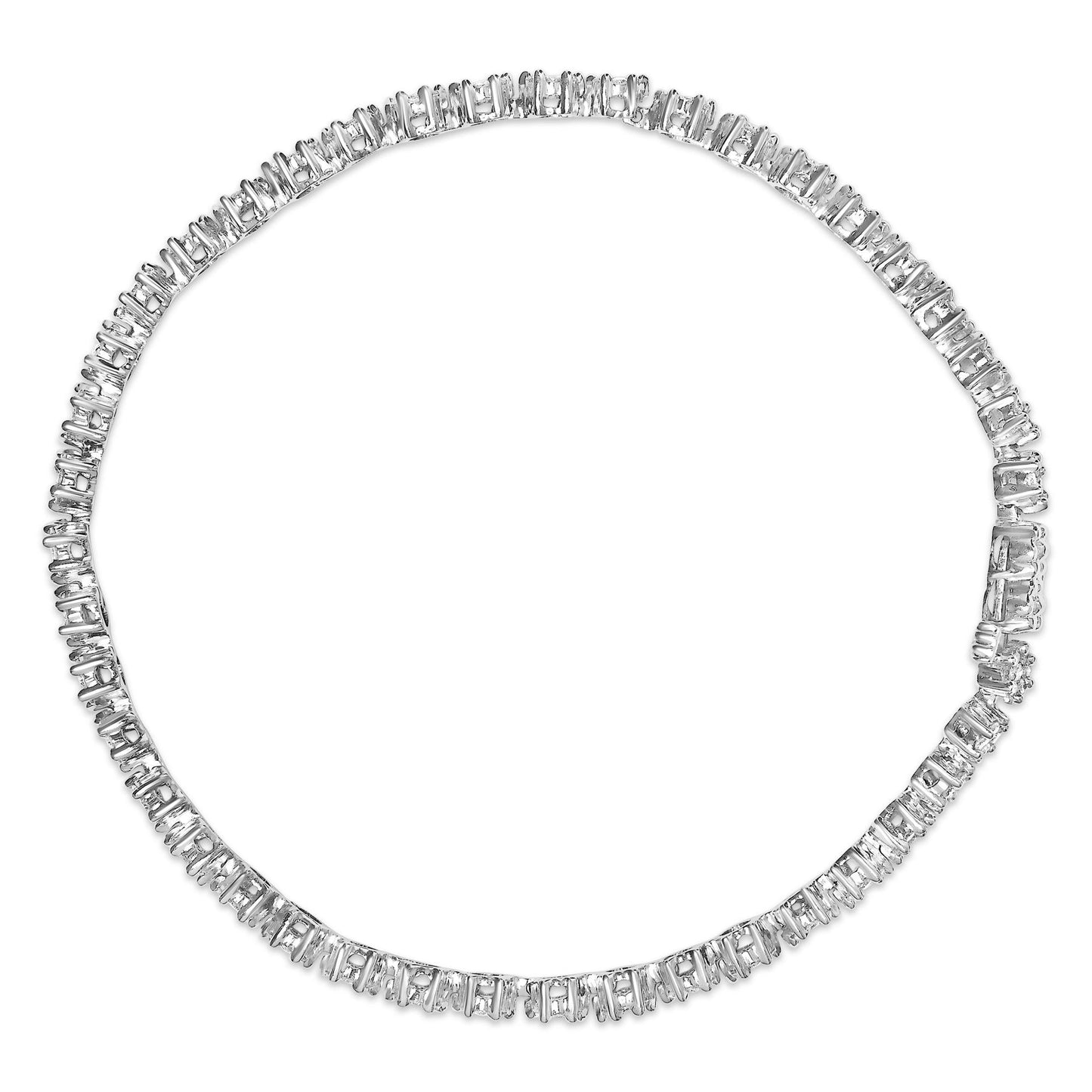 14K White Gold Round-Cut 2.00 cttw Diamond Link Bracelet (H-I Color, I1-I2 Clarity)