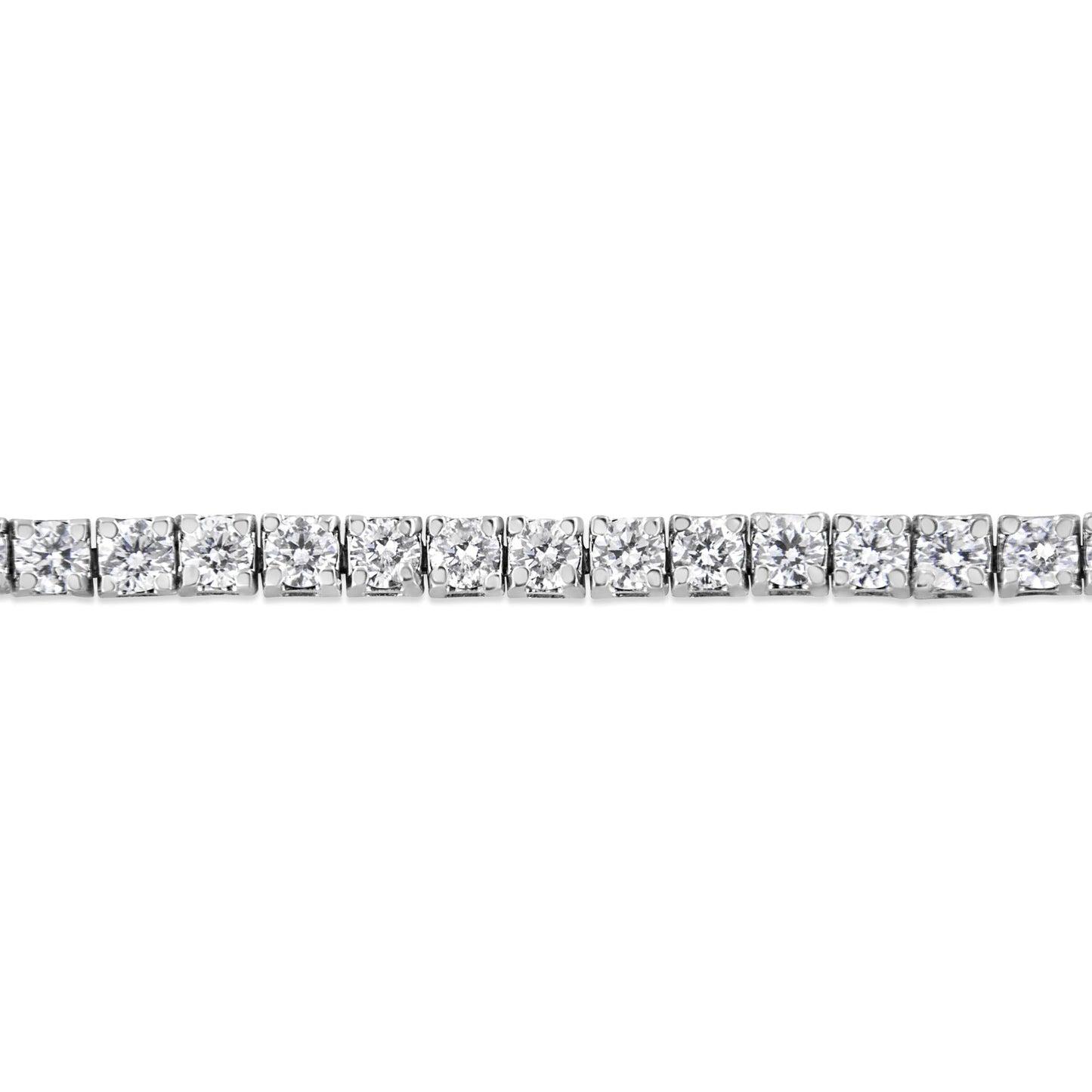 14K White Gold 4-Prong Set Lab Grown Round Diamond Classic Tennis Bracelet (F-G Color, VS1-VS2 Clarity) - 7.25"