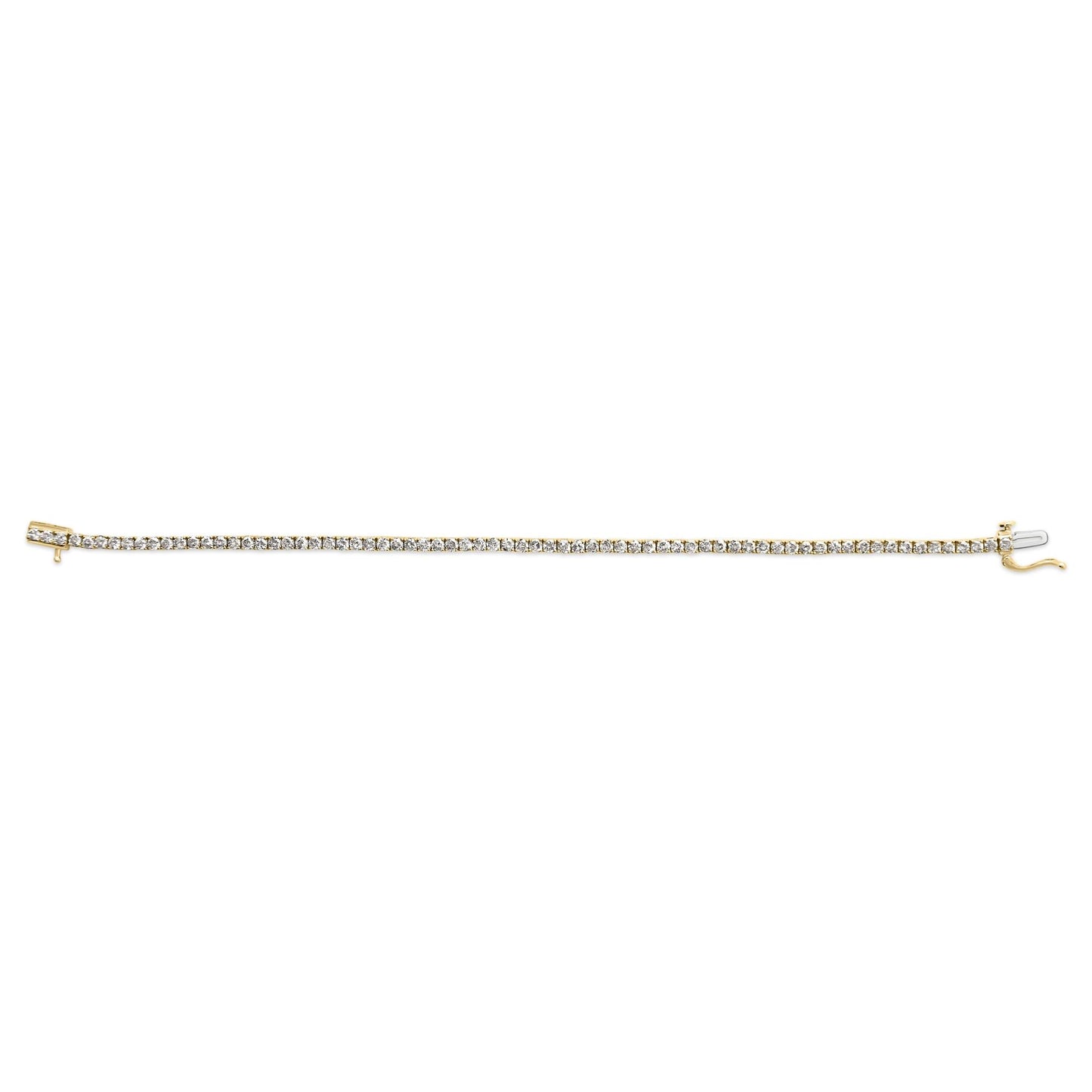 10K Yellow Gold 4.0 Cttw Natural Diamond Tennis Bracelet (K-L Color, I2-I3 Clarity)  - 7.25 " Inches