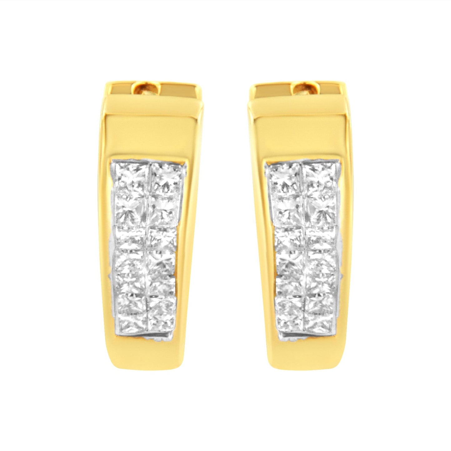 14K Yellow Gold Diamond Huggy Earrings (1/2 cttw, H-I Color, SI2-I1 Clarity)
