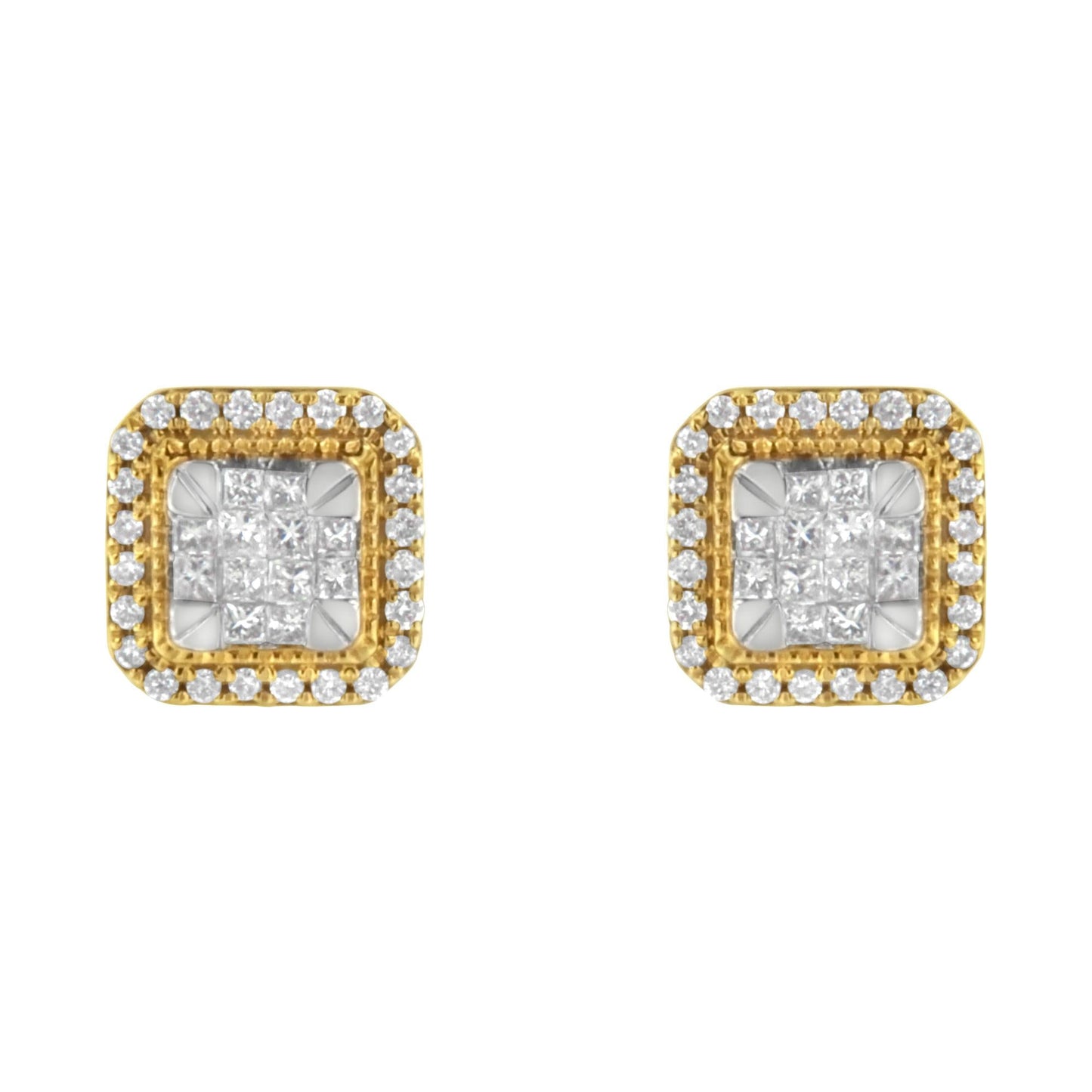 10KT Yellow Gold Diamond Stud Earrings (1/2 cttw, H-I Color, SI2-I1 Clarity)