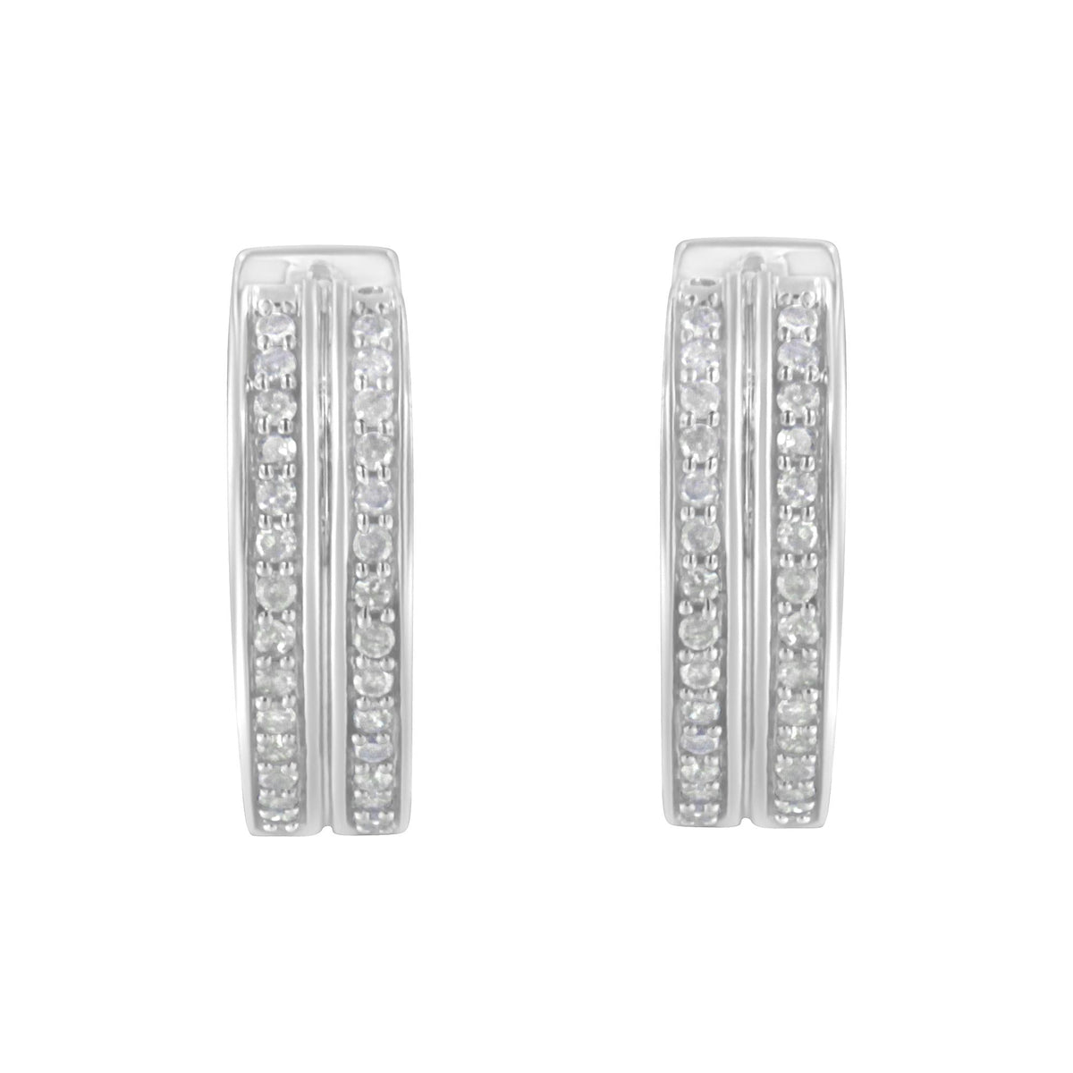 10K White Gold Diamond Hoop Earring (1/2 cttw, I-J Color, I2-I3 Clarity) - JackiEaslick