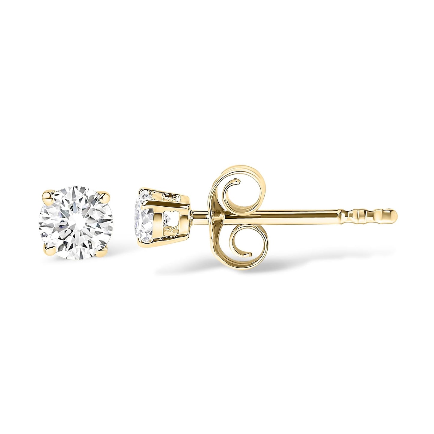 14K Gold 1/2 Cttw Lab Grown Diamond Solitaire Stud Earrings