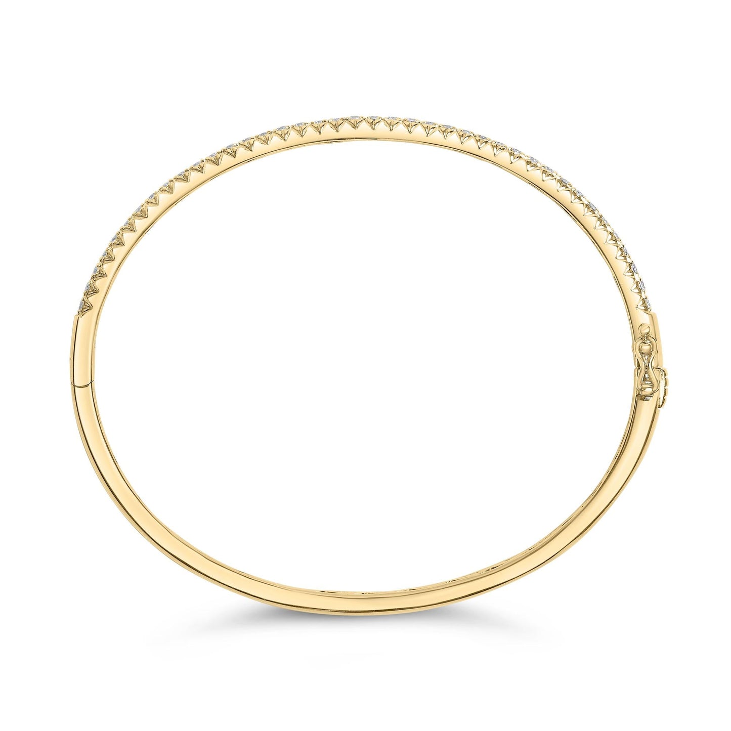 14K Gold 1.00 Cttw Half Eternity Diamond Bangle Bracelet (G-H Color, SI2-I1 Clarity) - 7" Inches