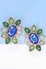 Geometrical Shape Glass Stone Dangle Earrings
