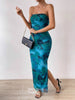 Printed Side Slit Tube Dress