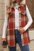 Plaid Button Up Vest Coat