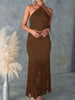 Fringe Halter Neck Dress