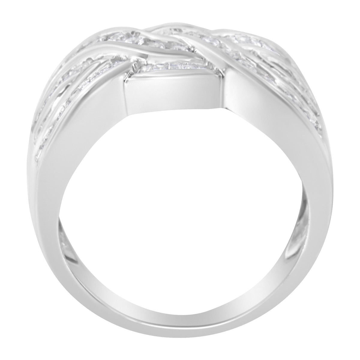 10K White Gold Diamond Bypass Ring (1 Cttw, H-I Color, I1-I2 Clarity) - JackiEaslick