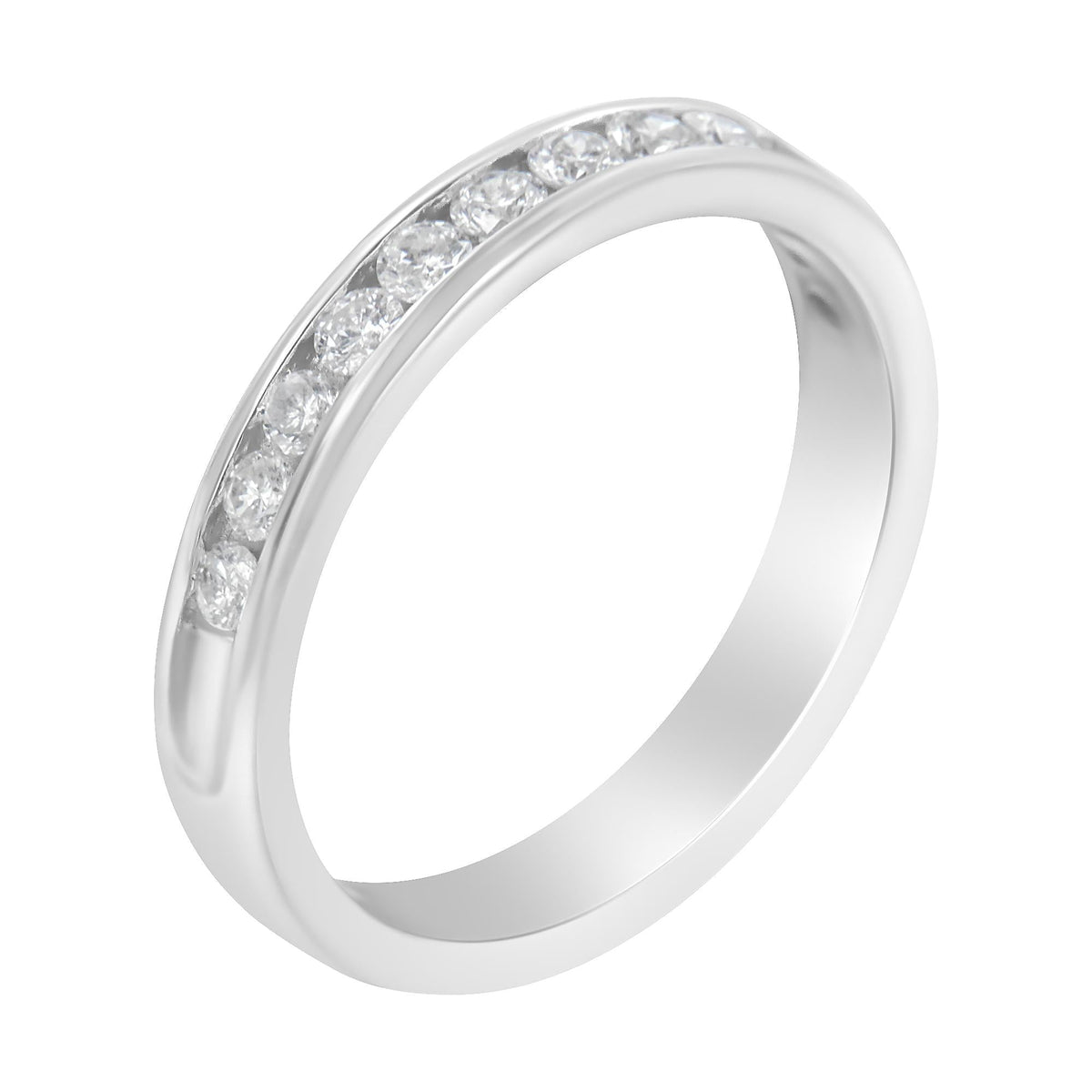 14K White Gold 1/2 cttw Diamond Band Ring (I-J Color, I2-I3 Clarity) - JackiEaslick