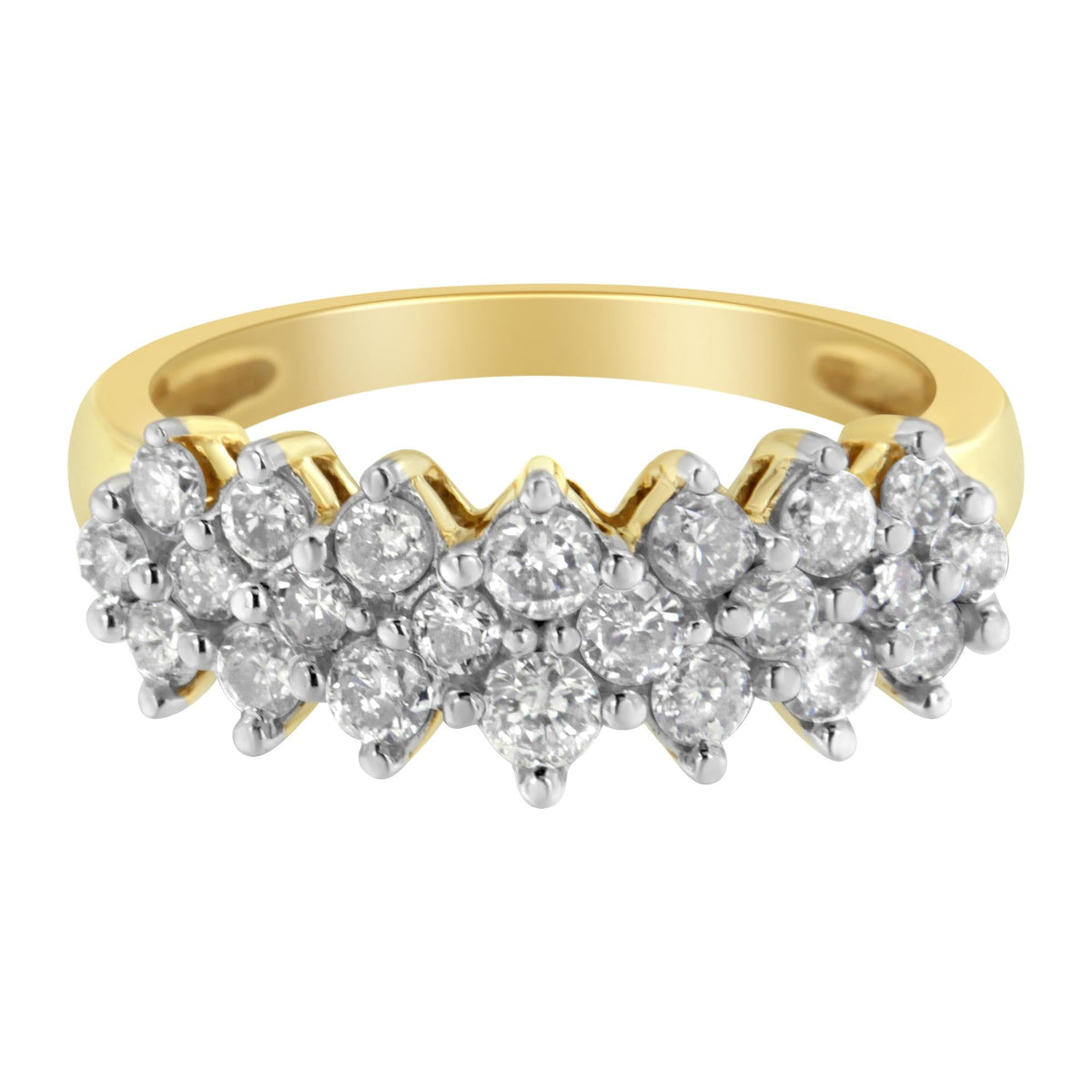 10K Yellow Gold Round Diamond Ring (1 cttw, J-K Color, I1-I2 Clarity) - JackiEaslick