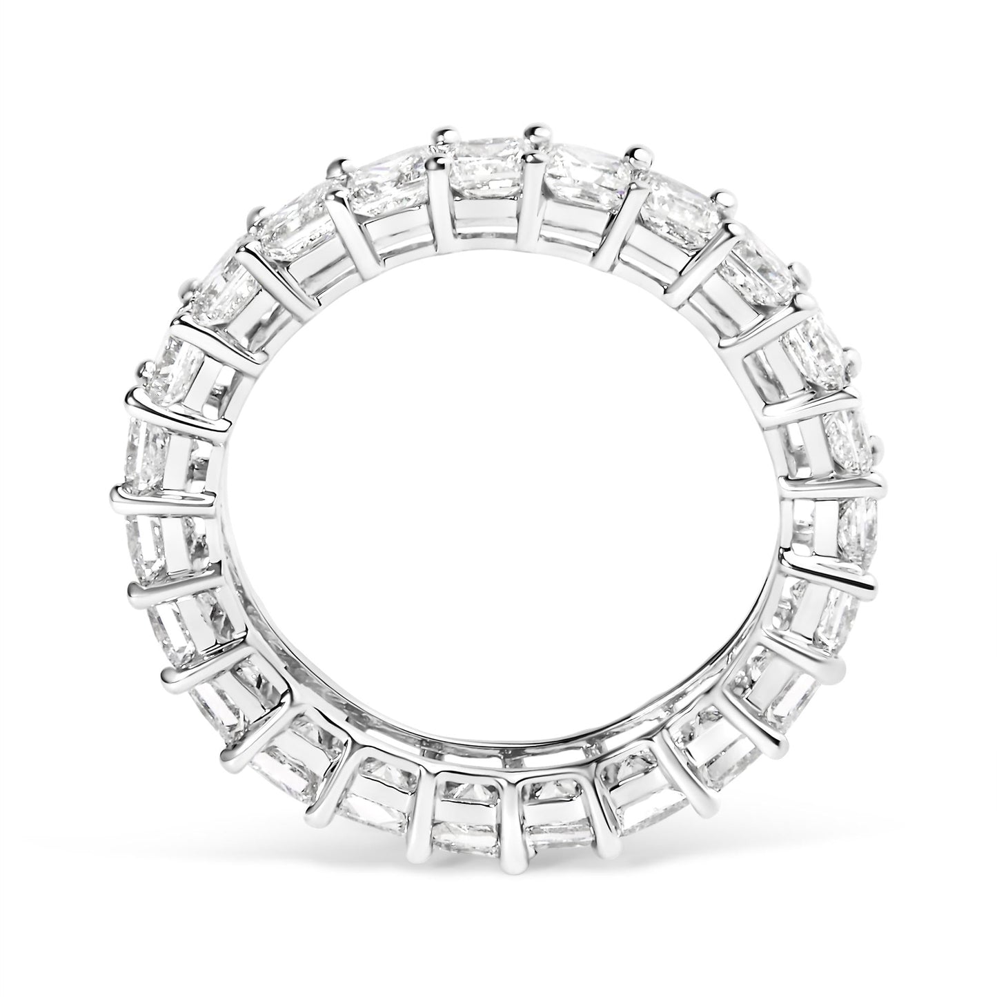 14K White Gold 3.0 Cttw Princess Lab Grown Diamond Eternity Band Ring (F-G Color, VS1-VS2 Clarity)
