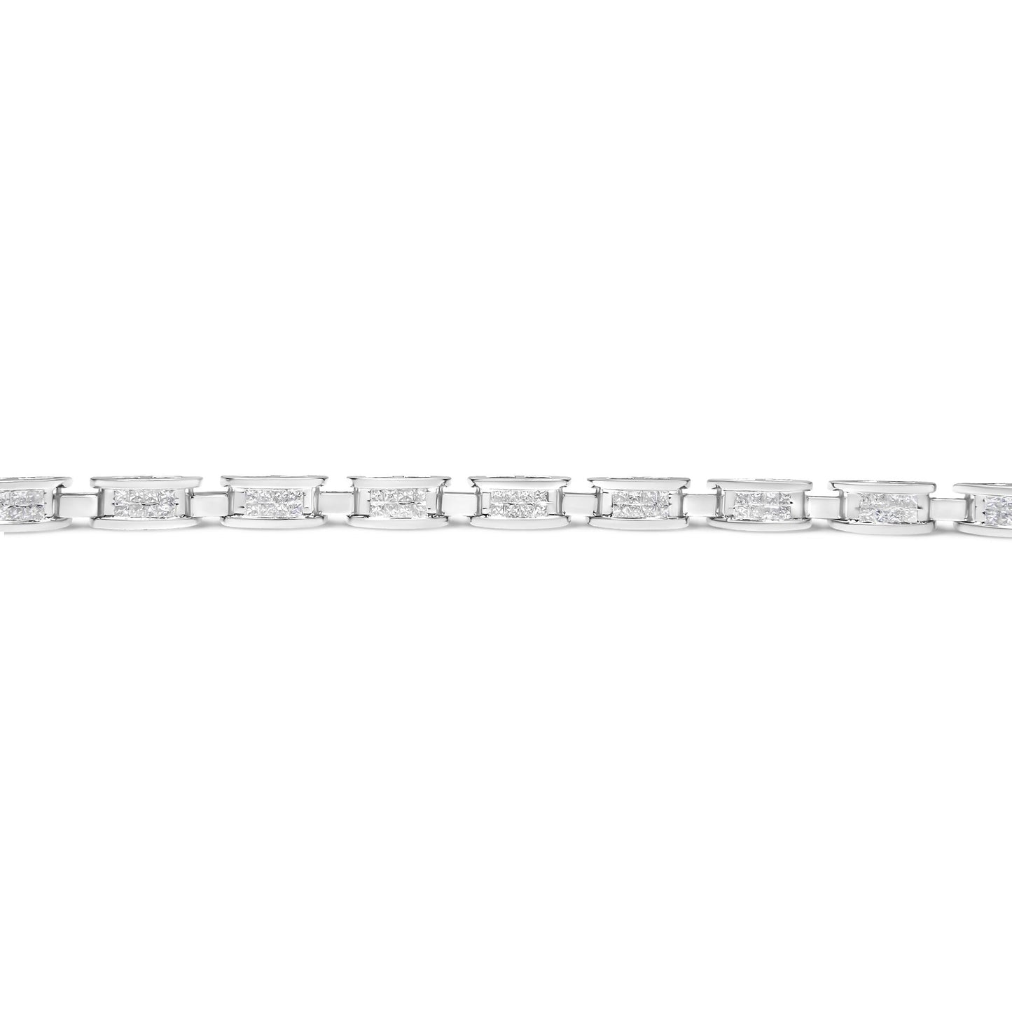 14K White Gold 4-Prong Set Lab Grown Round Diamond Classic Tennis Bracelet (F-G Color, VS1-VS2 Clarity) - 7.25"