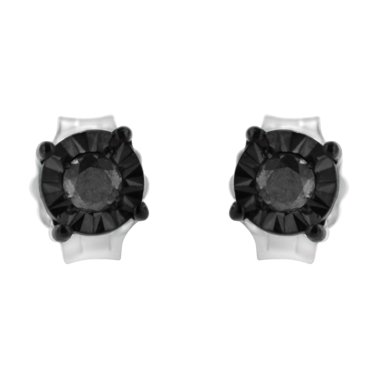 .925 Sterling Silver Classic 1/10CTTW Diamond Stud Earrings (Choice of Diamonds)