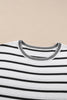 Striped Round Neck Cap Sleeve Knit Top