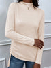 Shiny Drawstring Mock Neck Long Sleeve T-Shirt