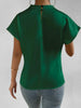 Mock Neck Short Sleeve Blouse