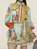 Printed Long Sleeve Shirt Dress