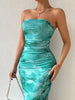 Printed Side Slit Tube Dress