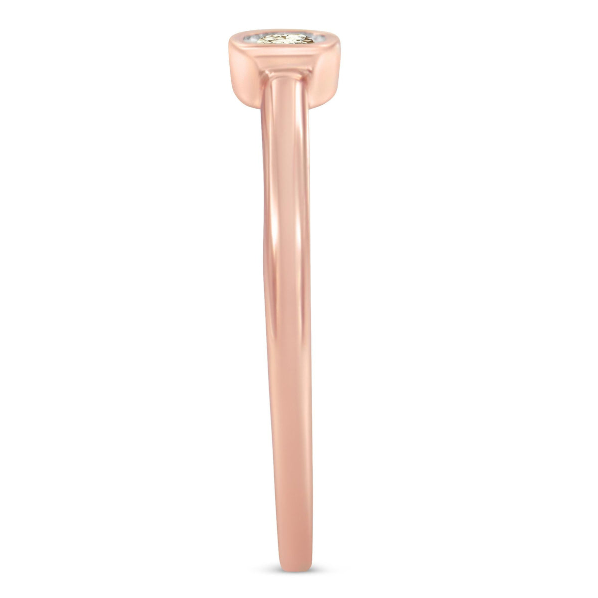 14K Rose Gold Plated .925 Sterling Silver 1/20 Carat Diamond Square Cushion-Shaped Miracle Set Petite Fashion Promise Ring (J-K Color, I1-I2 Clarity) - JackiEaslick