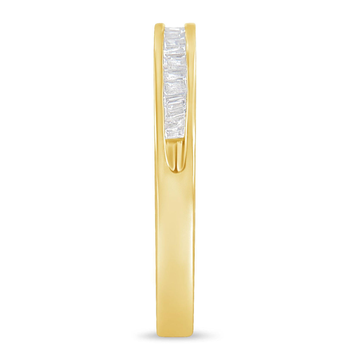 10K Yellow Gold over .925 Sterling Silver 1/5 Cttw Diamond Channel-Set Stackable Band Ring (H-I Color, I1-I2 Clarity) - JackiEaslick