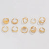 10-Piece Alloy Geometric Ring