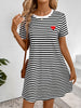 Striped Round Neck Short Sleeve Dress