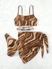 Tied Printed Three-Piece Swim Set