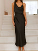 Satin Asymmetrical Midi Dress