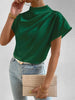 Mock Neck Short Sleeve Blouse